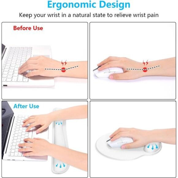 Keyboard Wrist Rest and Mouse Pad with Wrist Support, Memory Foam Wrist Rests - Picture 3 of 7